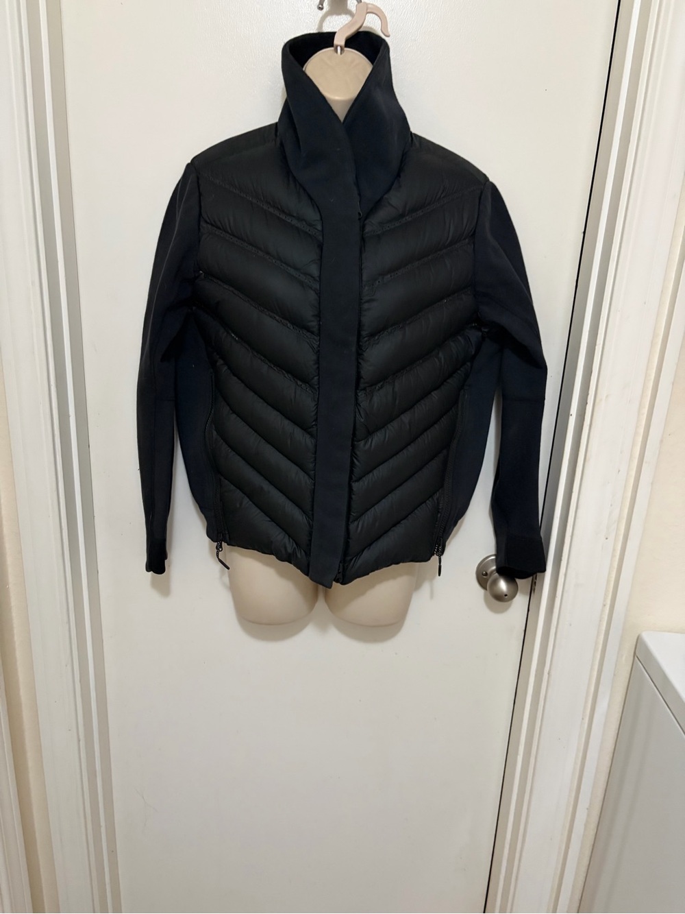 Nike Black Quilted Puffer Jacket with High Collar